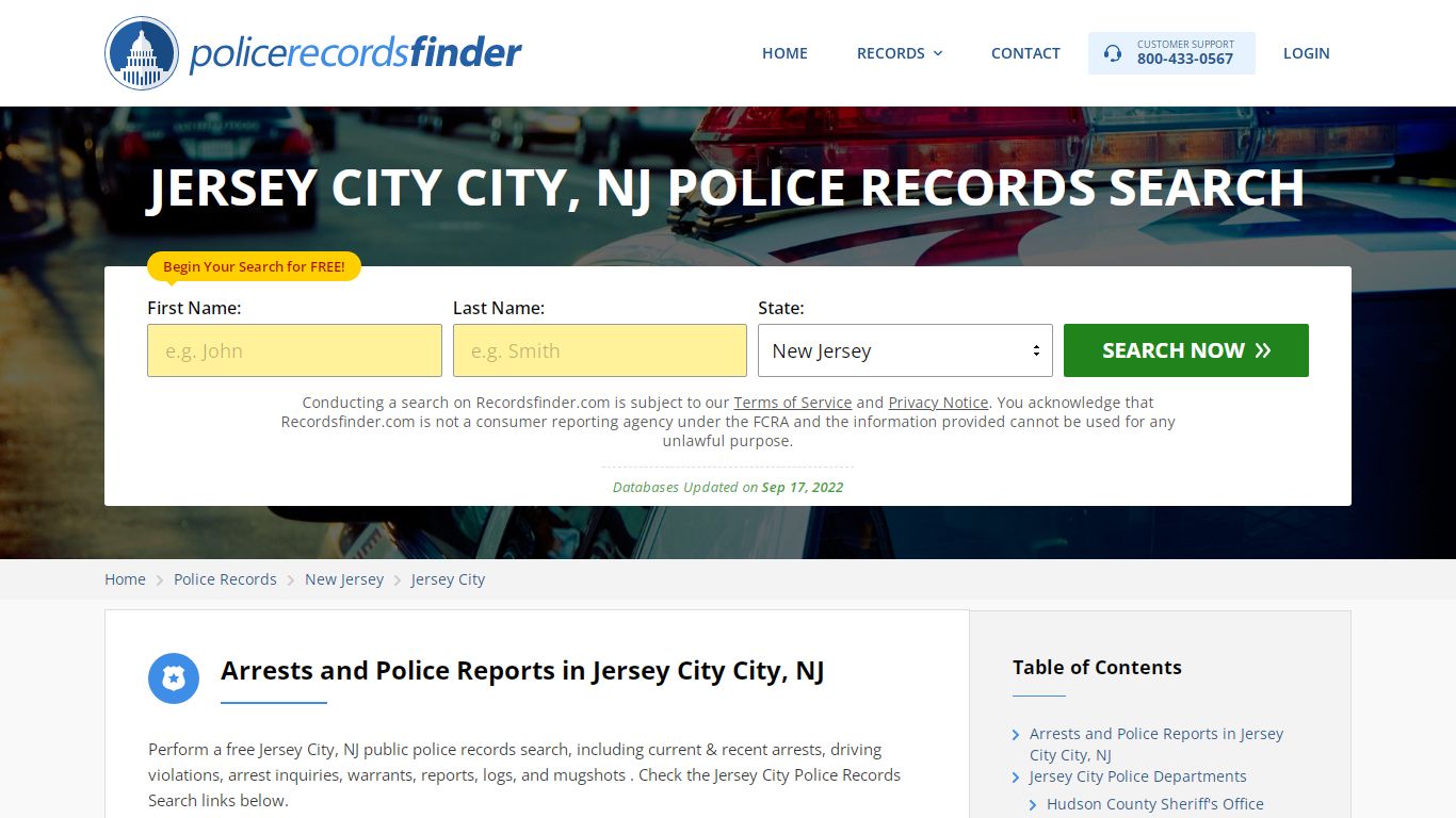 JERSEY CITY CITY, NJ POLICE RECORDS SEARCH - RecordsFinder